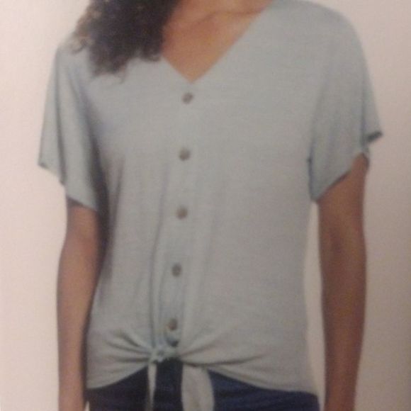 Weatherproof Vintage Button Down Crop Top Mint Size Small - Picture 2 of 5